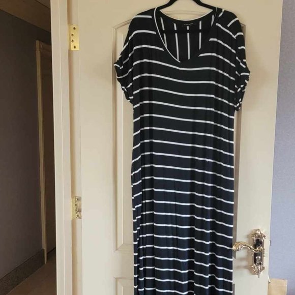 Rae Mode Dresses & Skirts - Black & White stripe plus size Maxi Dress